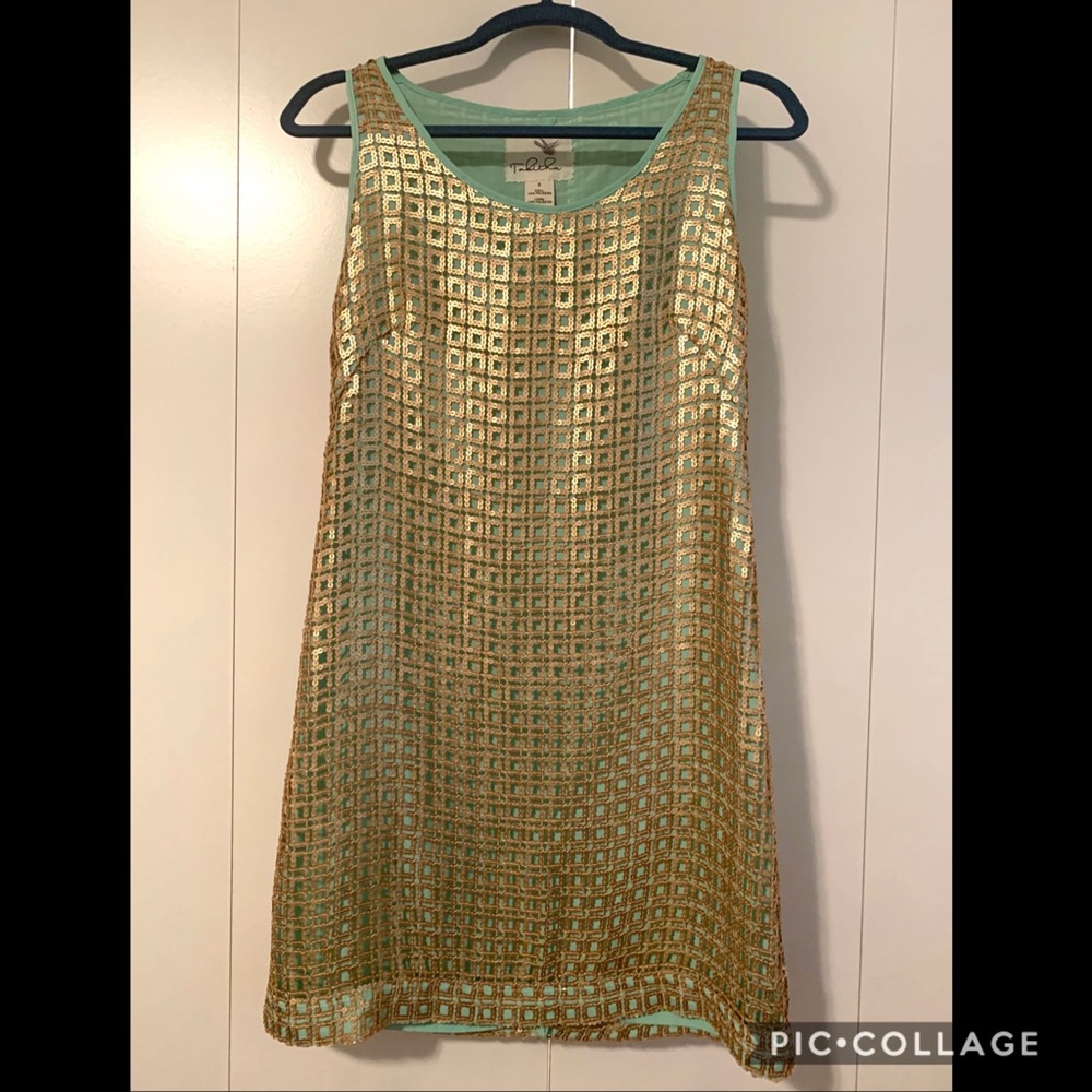 Anthropologie Tabitha Gold Dress
